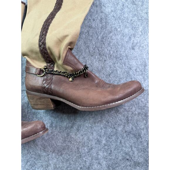 Guess Women's 9.5 Tan/Brown Canvas Leather Boots - Picture 3 of 9